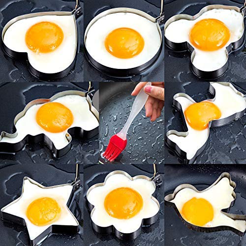 Stainless Steel Egg Molds Set with Pastry Brush - 9 PCS