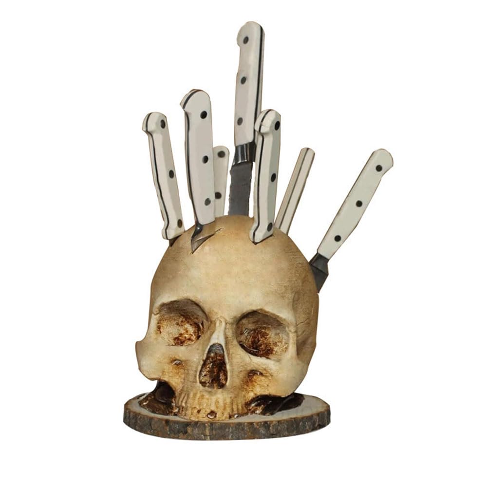 Skull Knife Holder for Kitchen Storage