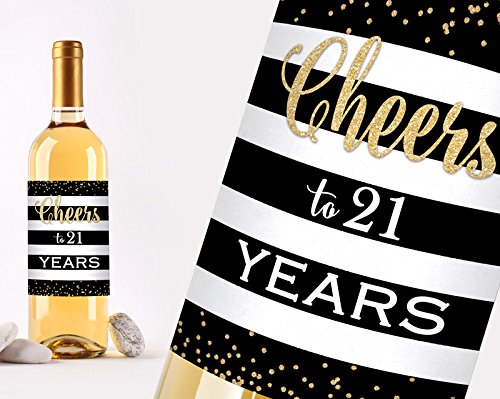 Hello Twenty One Wine Bottle Labels - 21st Birthday