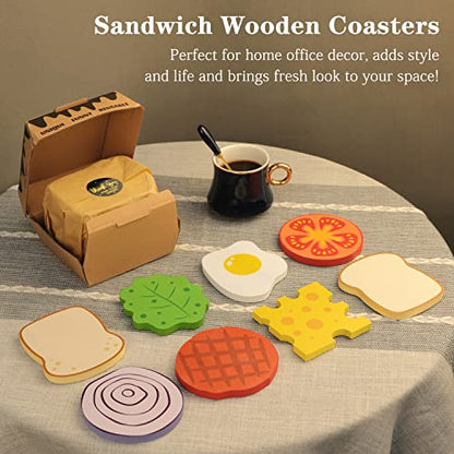 Funny Sandwich Coasters - Set of 8