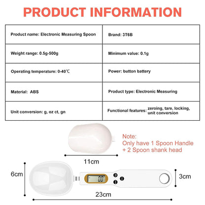 Digital Spoon Scale with Replaceable Spoons