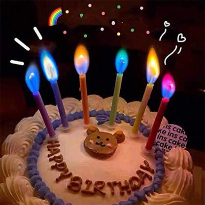 Colorful Birthday Cake Candles with Holders (12pcs)