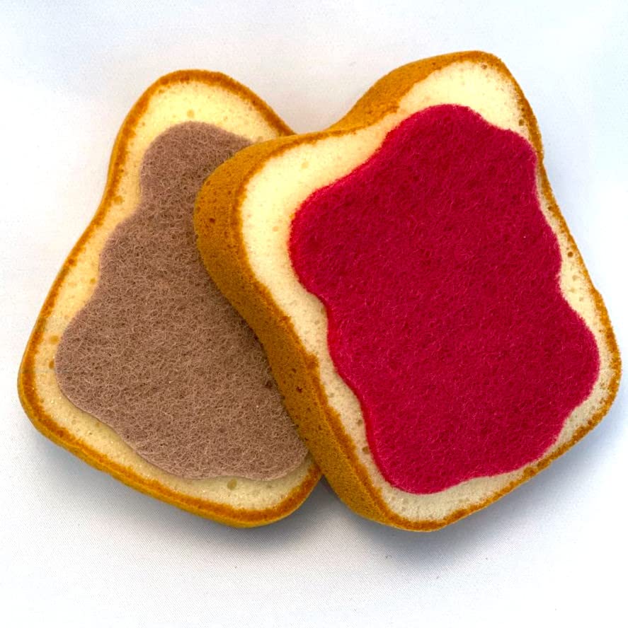 Fun PB&J Toast Dish Washing Sponges - Set of 2