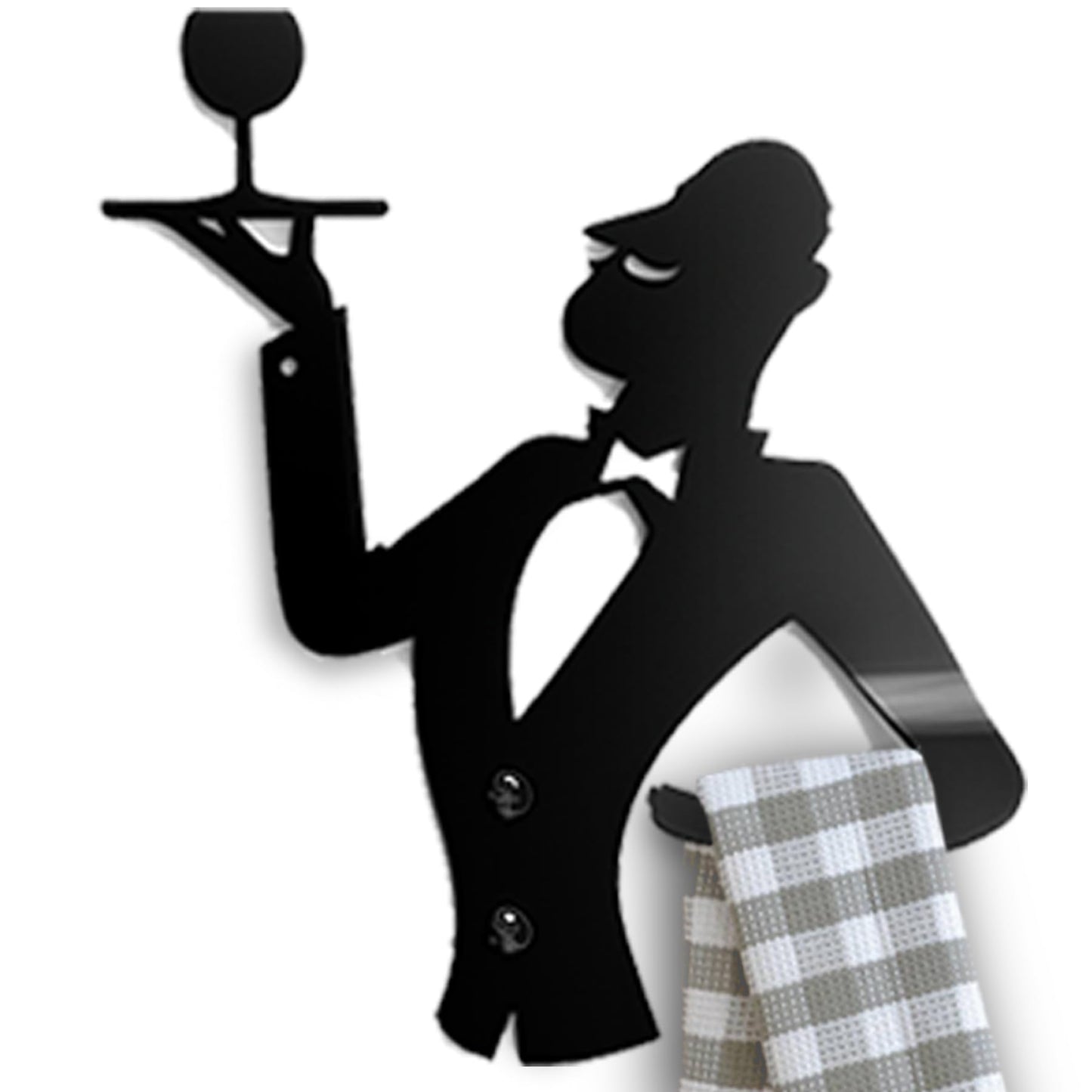 Black Towel Hook - Service Waiter Design