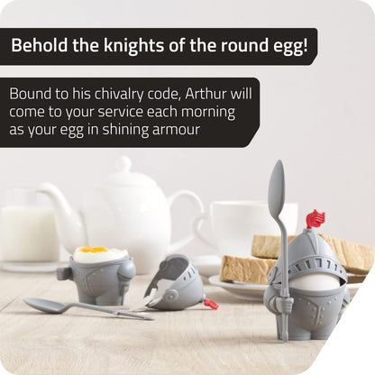 Knight Egg Cup Holder with Spoon