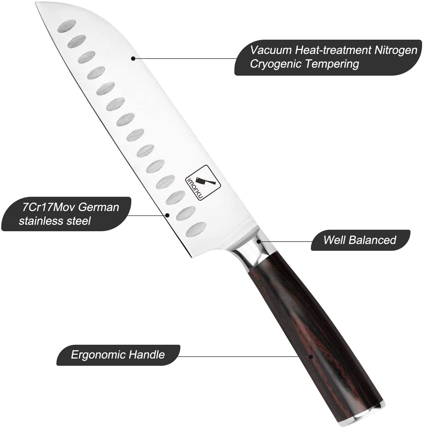 Chef Knife - 7 Inch Santoku Knife