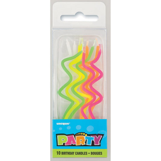 Neon Spiral Birthday Candles