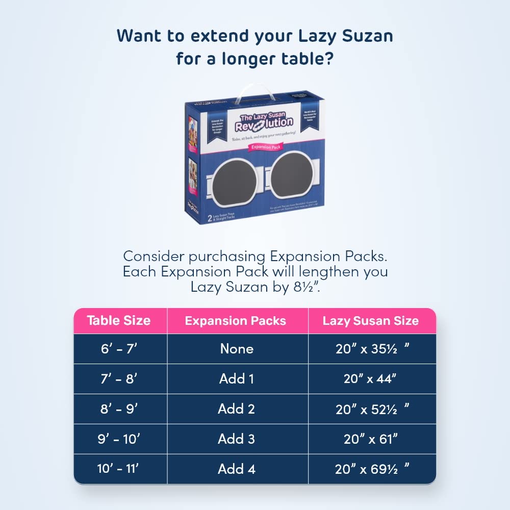 Lazy Susan Turntable for Rectangular Tables