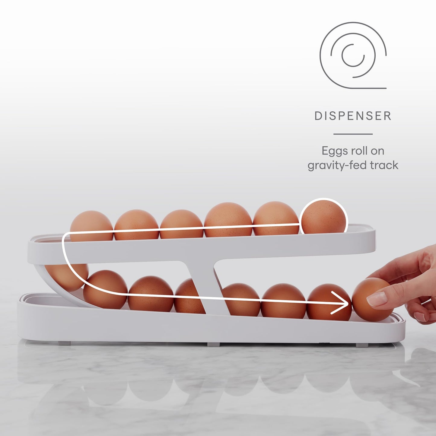 Space-Saving Rolling Eggs Dispenser and Organizer