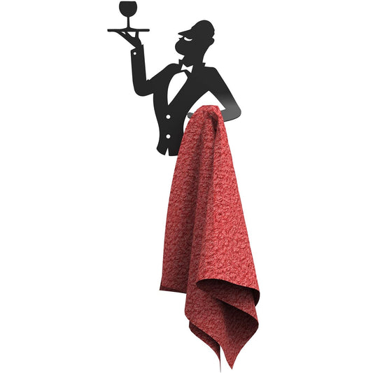 Black Towel Hook - Service Waiter Design
