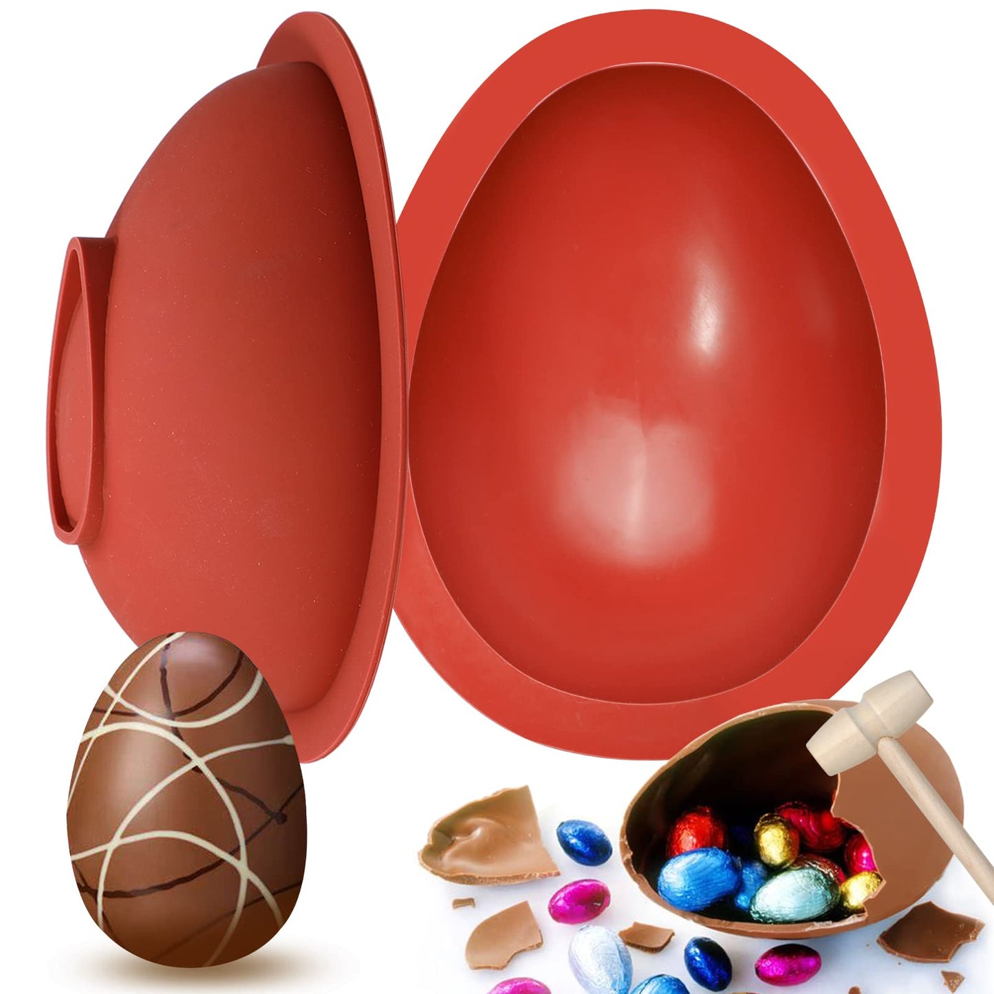 Chocolate Silicone Easter Egg Mold with Hammer