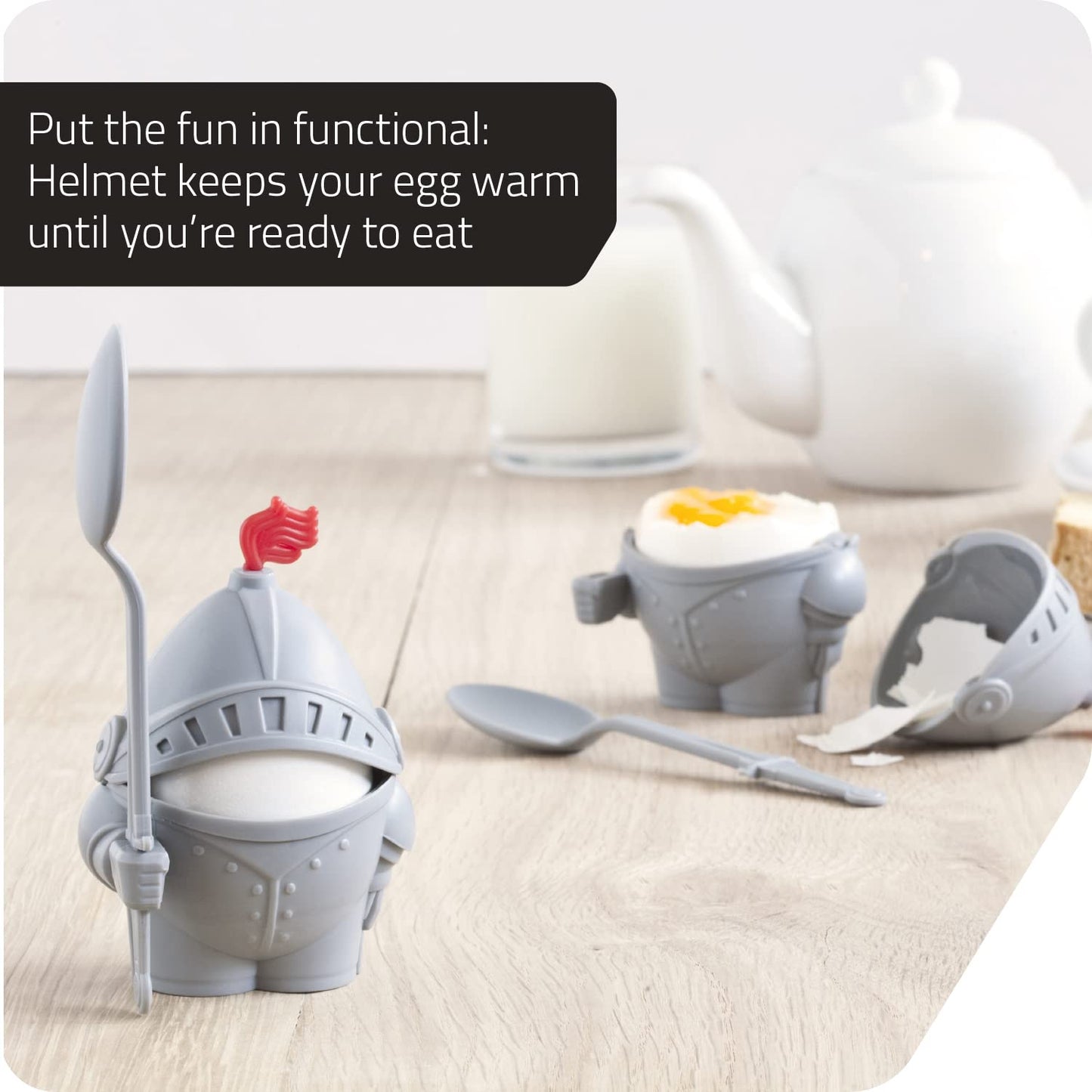 Knight Egg Cup Holder with Spoon