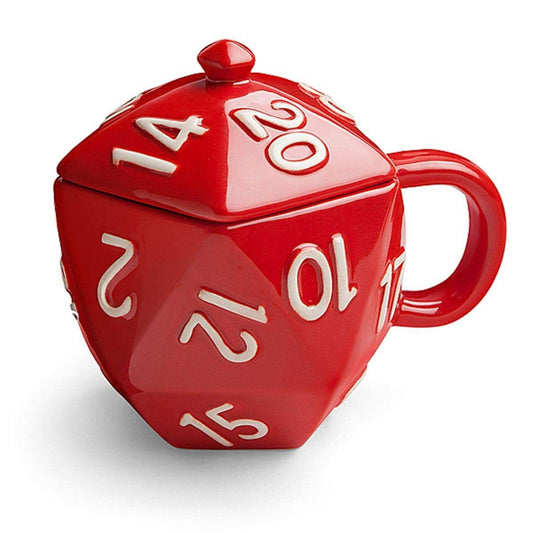 Critical Hit D20 Ceramic Mug with Lid