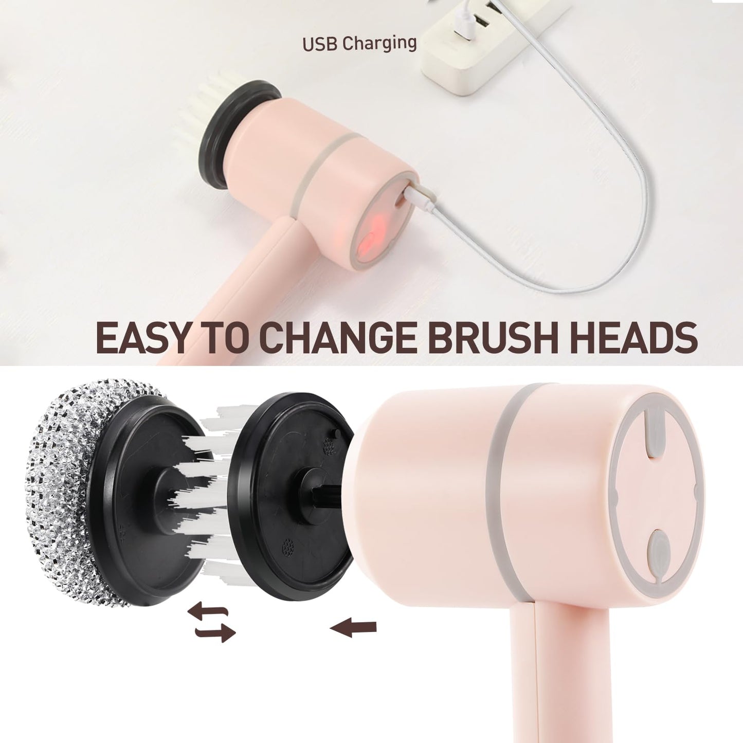 Electric Spin Scrubber with 6 Brush Heads