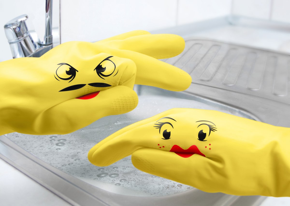 Hand-Puppet Dish Gloves