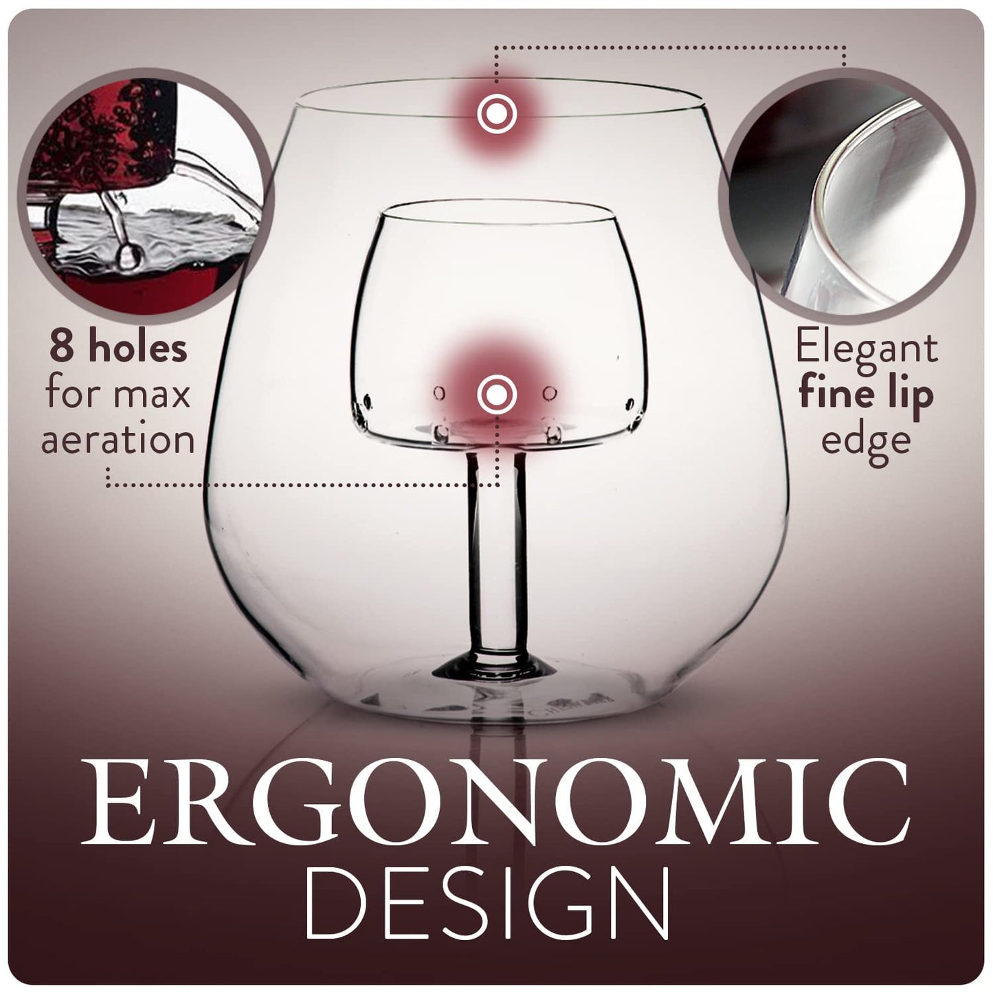 Stemless Aerating Wine Glasses - Set of 2