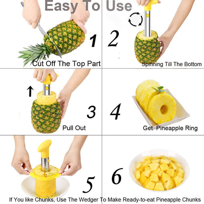 Stainless Steel Pineapple Peeler Corer Slicer Cutter