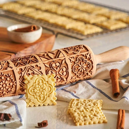 Embossed Rolling Pin for Baking