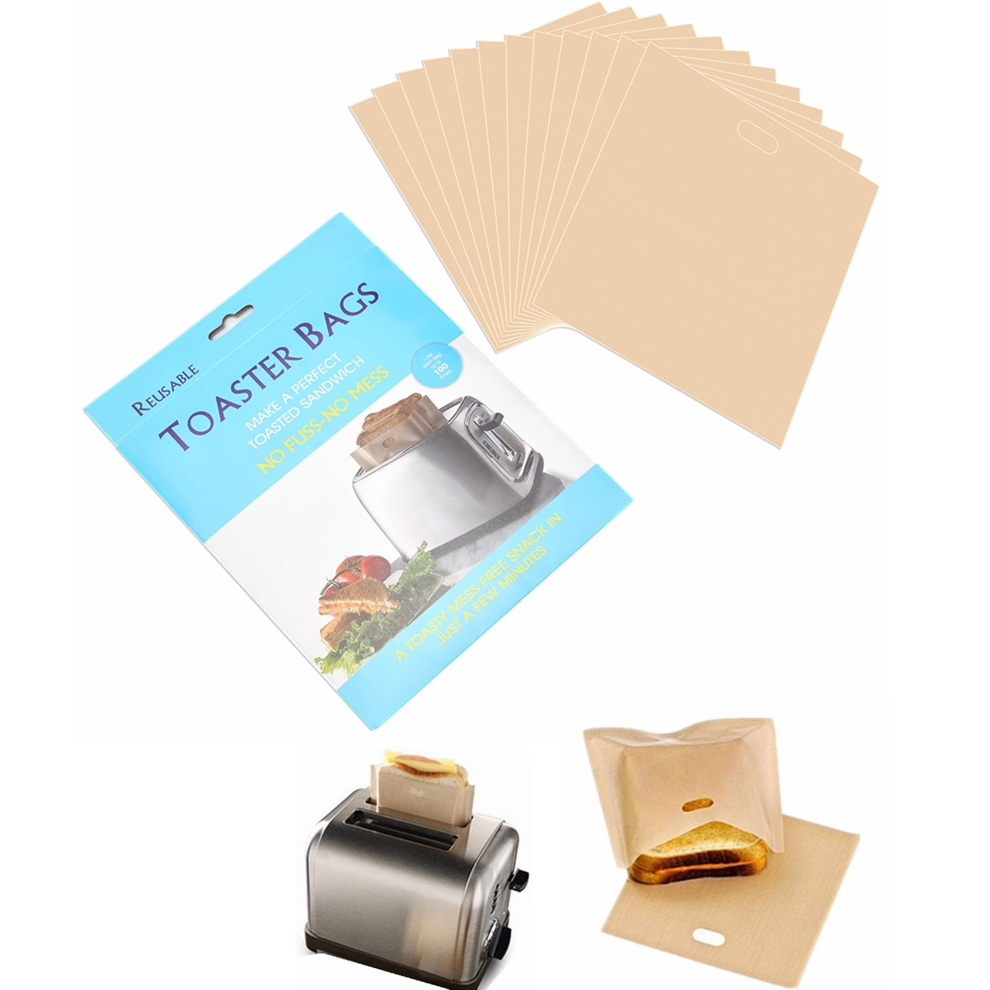 Reusable Non-Stick Toaster Bags