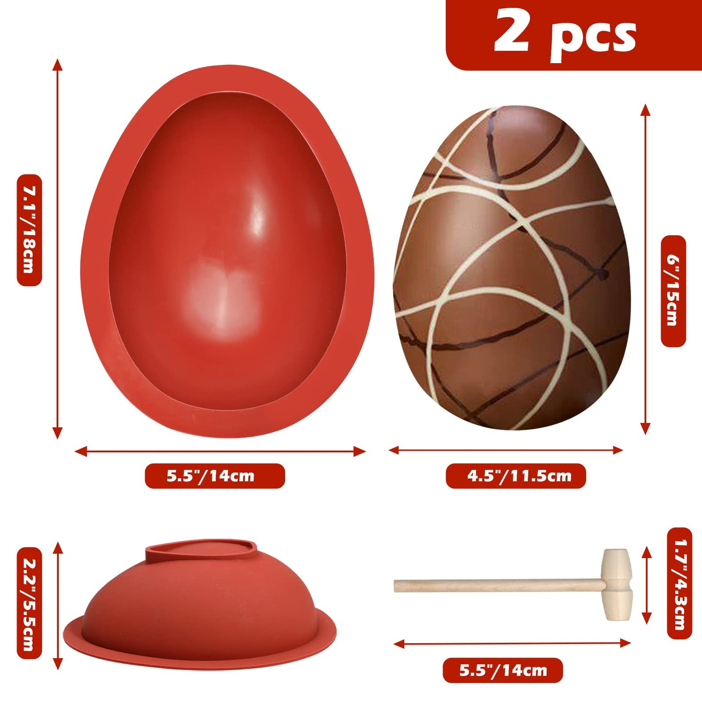 Chocolate Silicone Easter Egg Mold with Hammer