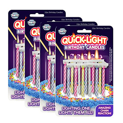 Quick Light Birthday Candles | Chain Reaction Lighting | 4-Pack