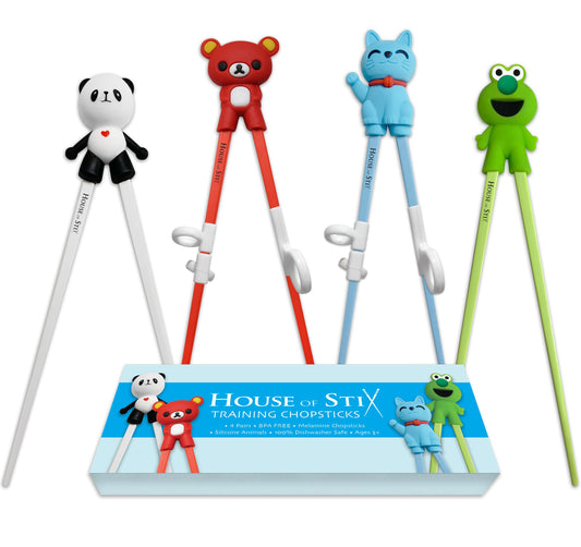 Kids Training Chopsticks - Animals 4-Pack