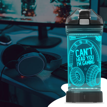 Gaming Water Bottle with 7 Color Lights