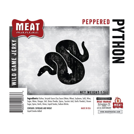 Peppered Python Jerky - Exotic Game Jerky