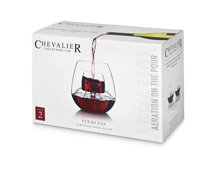 Stemless Aerating Wine Glasses - Set of 2