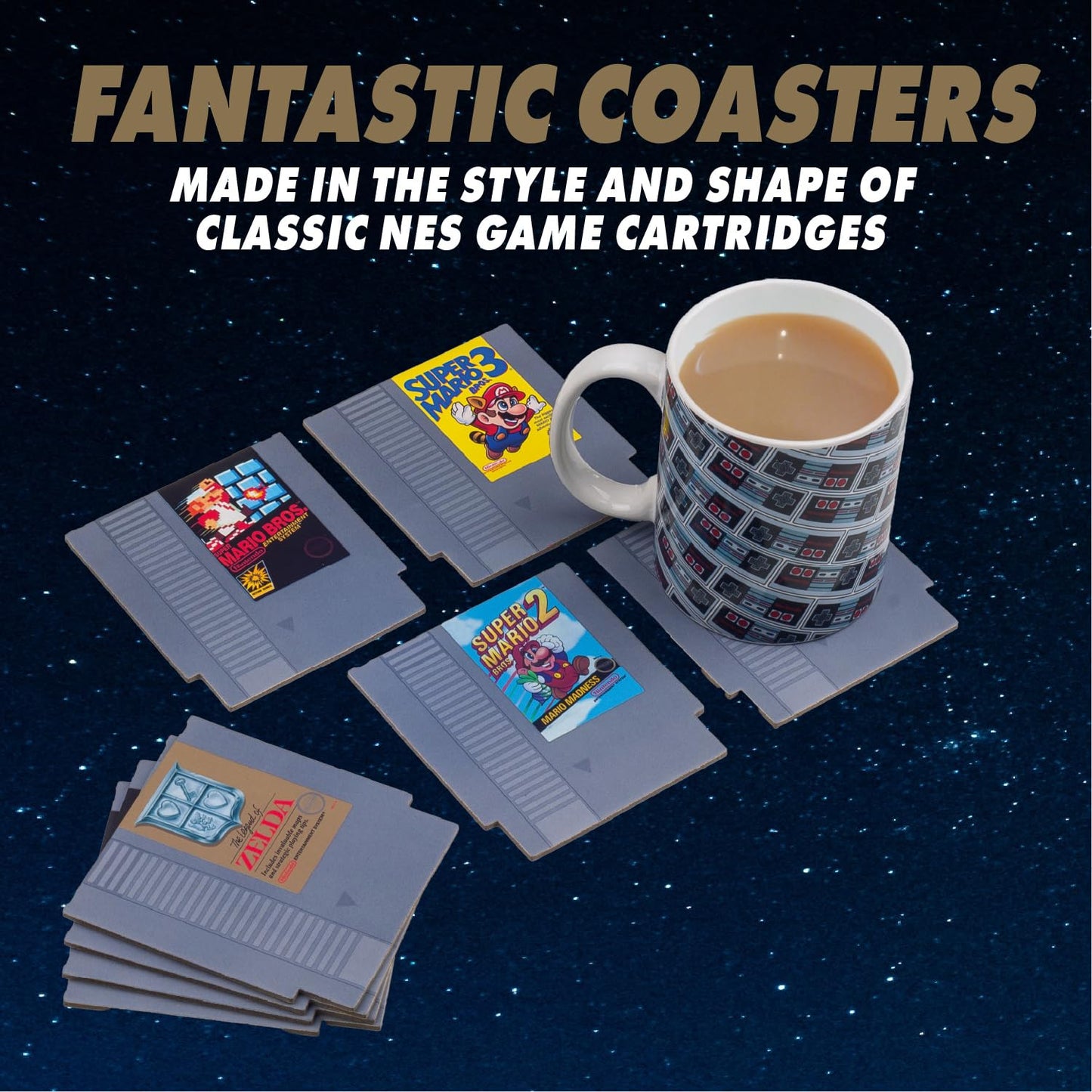 NES Cartridge Retro Drink Coasters - Set of 8