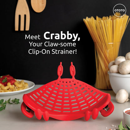 Crabby Clip-On Pasta Strainer