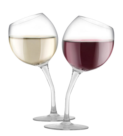 Tipsy Wine Glass Set - 2 Tilted Glasses