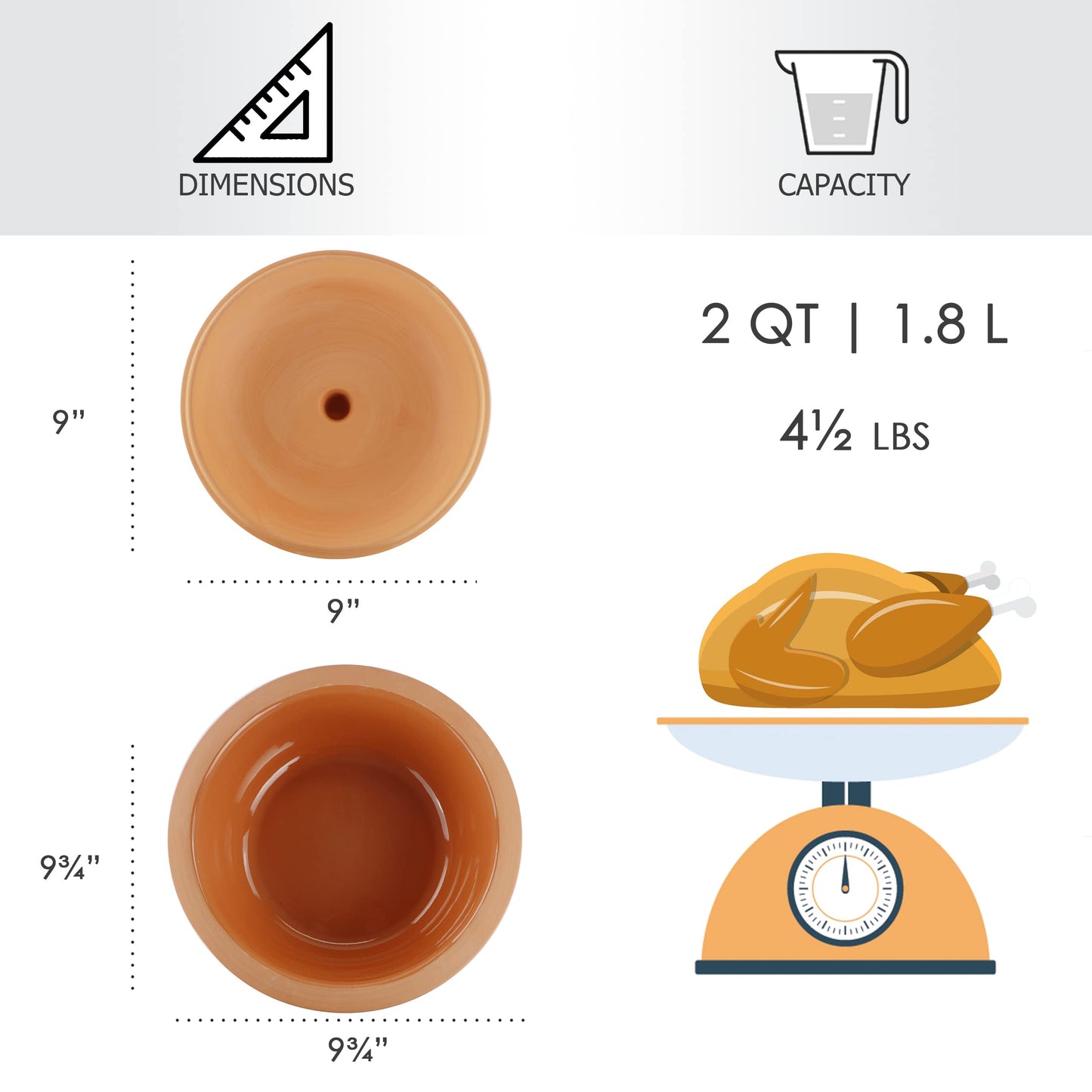 Clay Roaster Dutch Oven with Recipe Guide