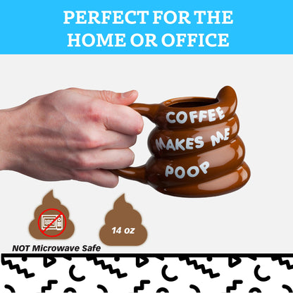 "Coffee Makes Me Poop" Mug, 14 Oz