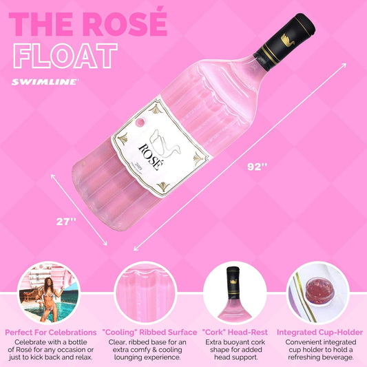 Rosé Classic Edition Inflatable Floating Lounger