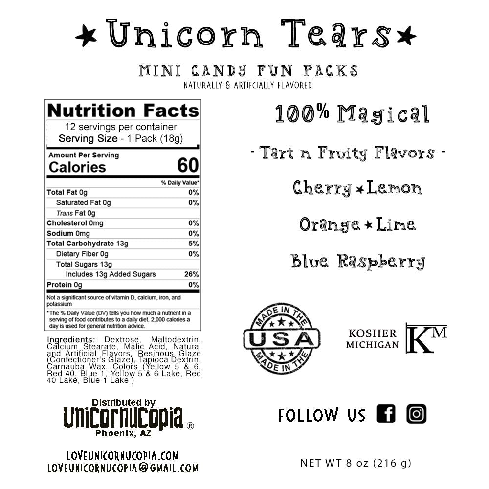 Unicorn Tears - Sour Candy Party Favors