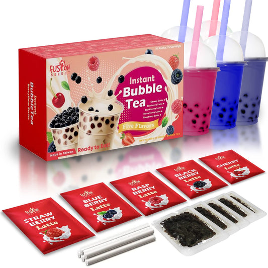 Bubble Tea Kit - Blueberry, Raspberry, Strawberry, Blackberry, Cherry