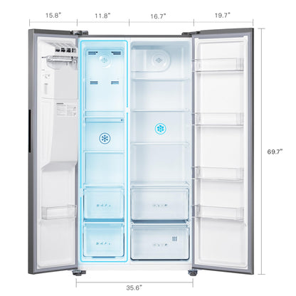 Side-by-Side Refrigerator with 18.1 Cu. Ft Capacity