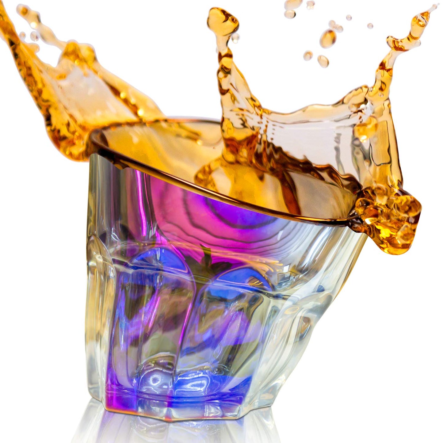 Tilted & Colored Scotch Whiskey Glass