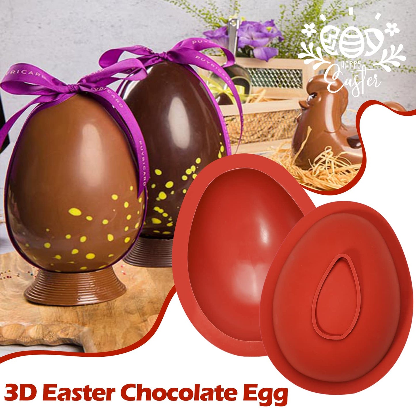 Chocolate Silicone Easter Egg Mold with Hammer