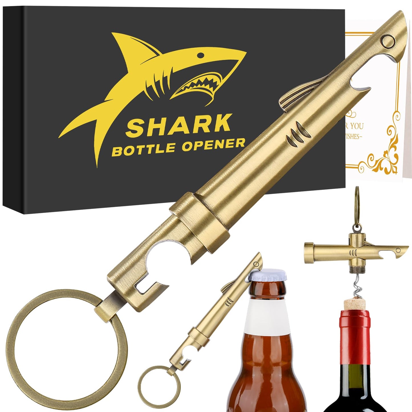 2-in-1 Shark Bottle Opener Keychain