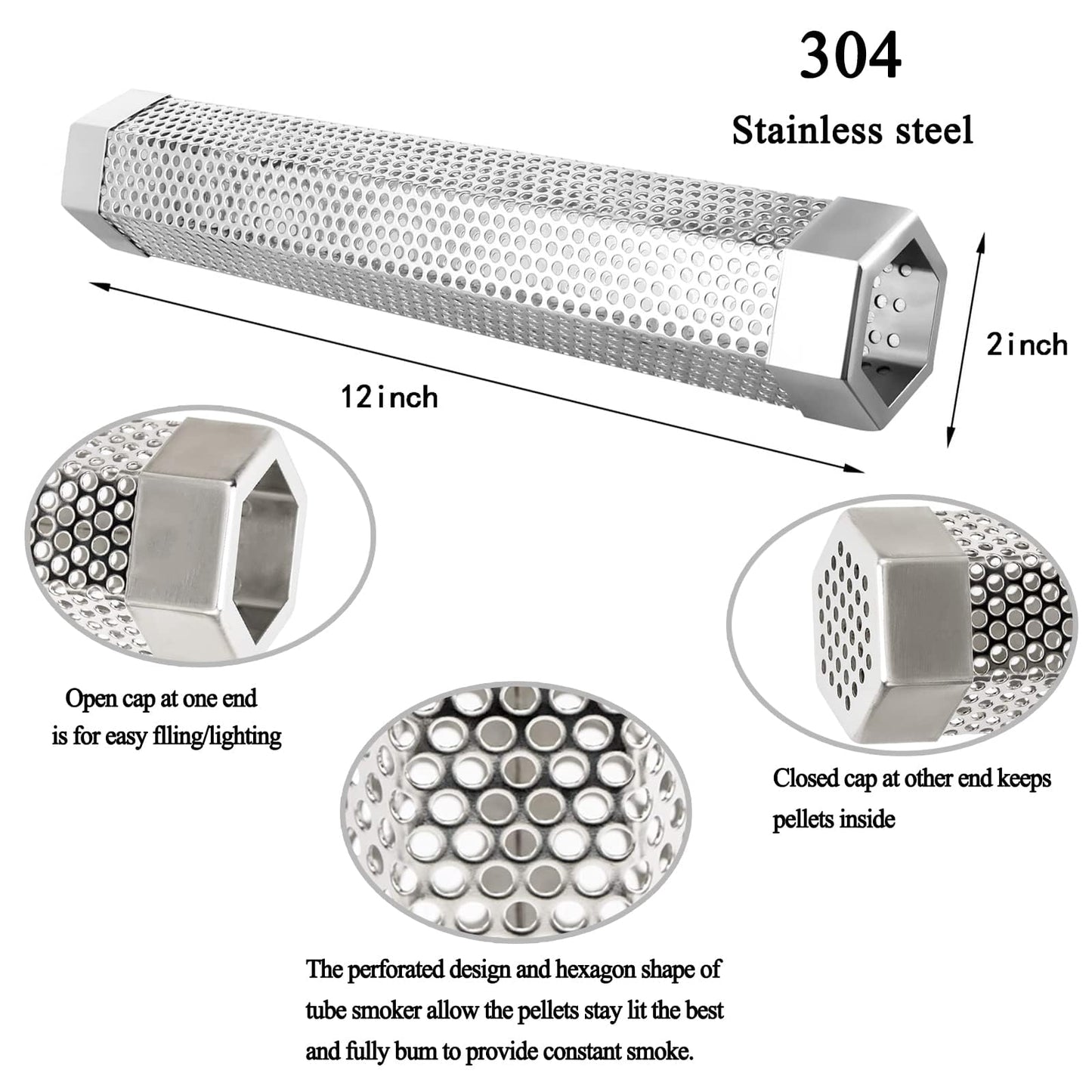 Pellet Smoker Tube for Hot or Cold Smoking