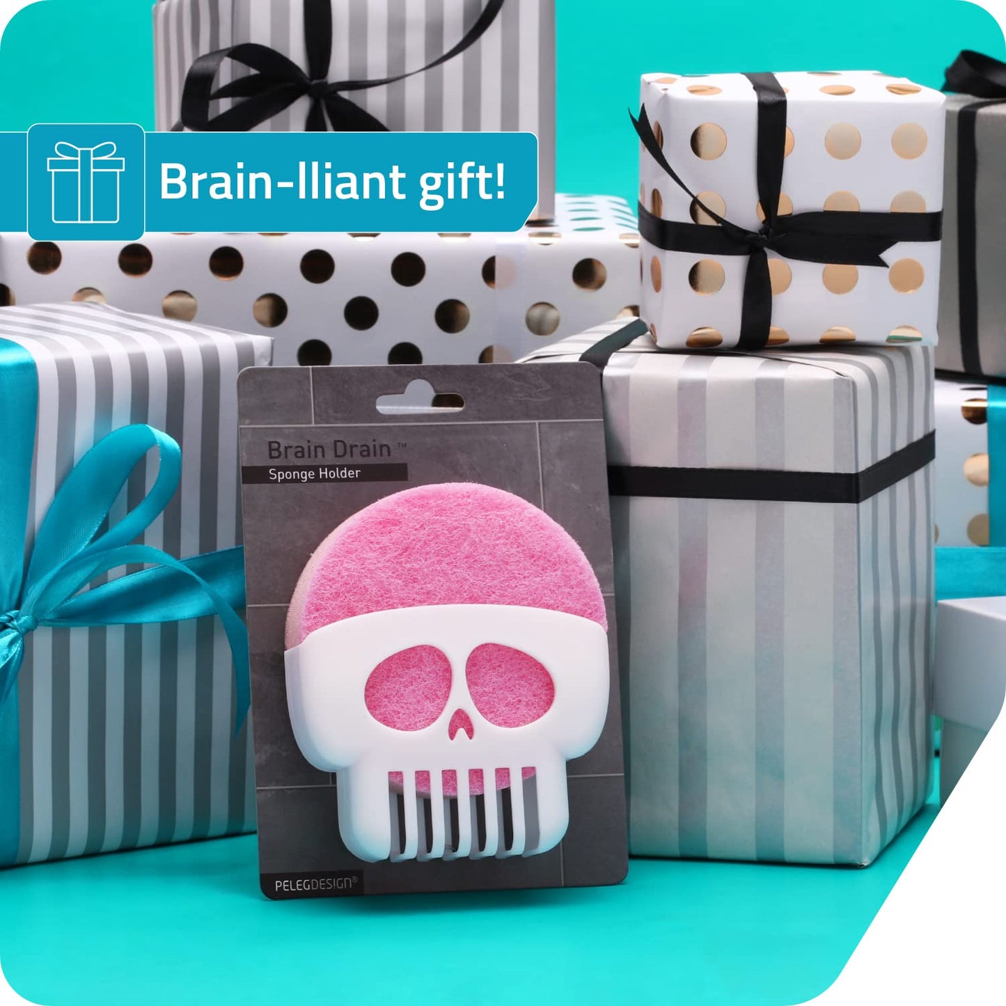 Brain Drain Skull Sponge Holder