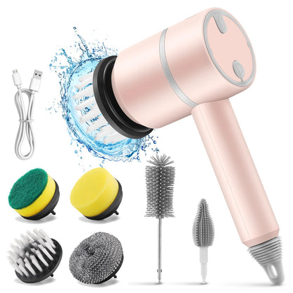 Electric Spin Scrubber with 6 Brush Heads