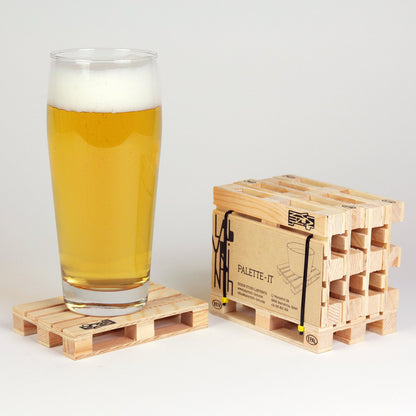 Mini Euro Pallet Wood Drink Coasters - 8 Pack