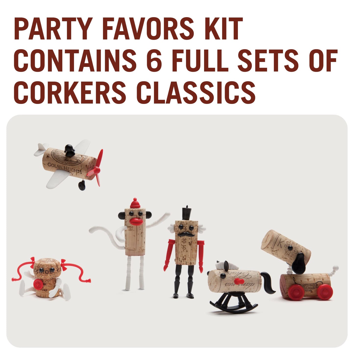 Corkers Animals Wine Accessories - 6 Pack