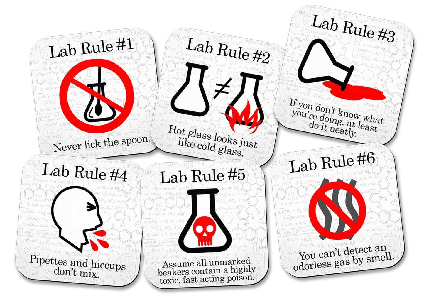 Science Coaster Set - Lab Rules