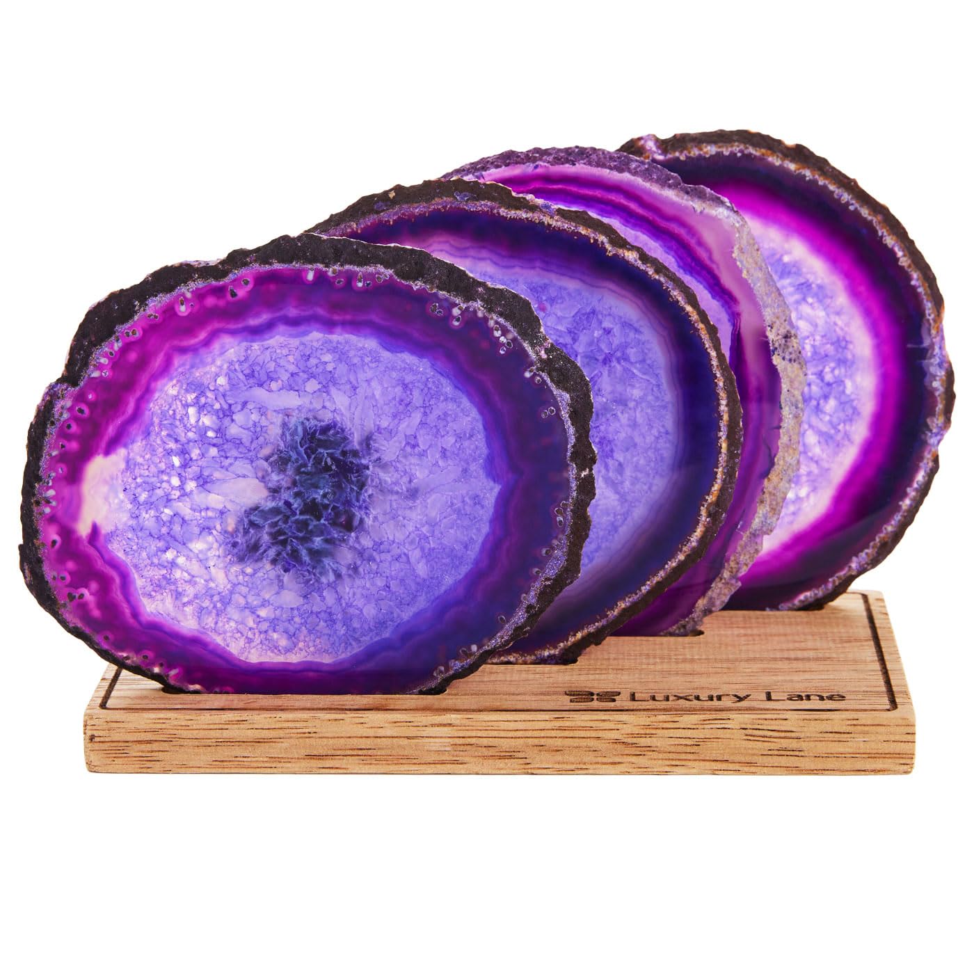 Natural Brazilian Agate Coasters - Set of 4