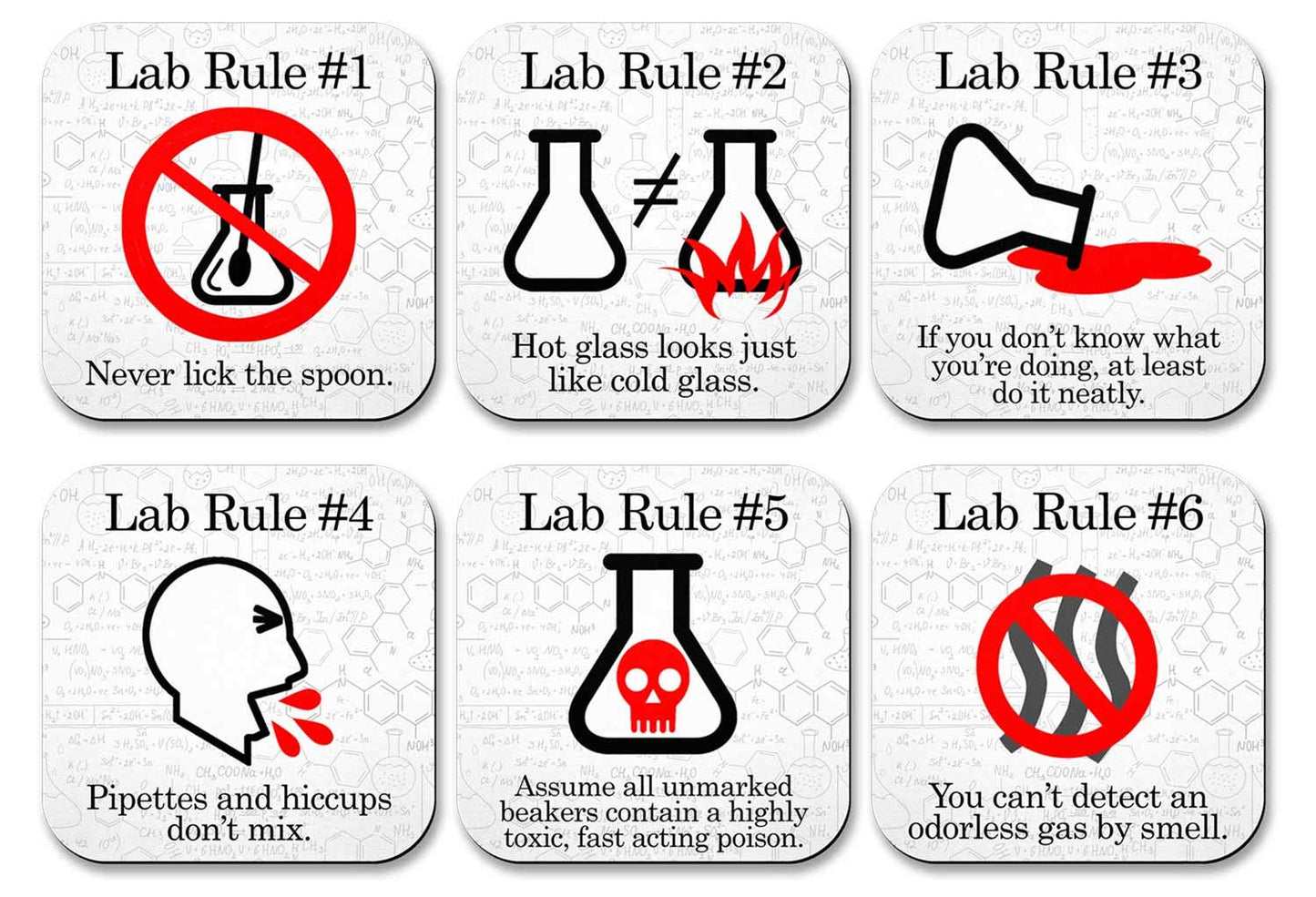 Science Coaster Set - Lab Rules