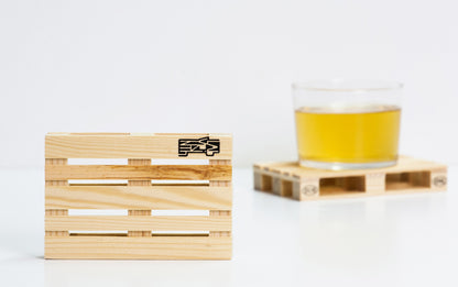 Mini Euro Pallet Wood Drink Coasters - 8 Pack